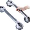 TAILI Shower Grab Bar 2 Pack 16 Inch Suction Grab Bars, Heavy Duty Shower Handle Removable Bath Handrails for Elderly and Seniors, No Drilling Waterproof, Silver (16.8")