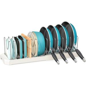 Pots and Pans Organizer for under Cabinet, Pan Pot Organizers inside Cabinet, Expandable Organizer with 12 Adjustable Dividers for Cookie Sheets, Cutting Boards, Pot Lids, Cookware - Frying Pan Rack Pots and Pans Organizer for under Cabinet, Pan Pot Organizers inside Cabinet, Expandable Organizer with 12 Adjustable Dividers for Cookie Sheets, Cutting Boards, Pot Lids, Cookware - Frying Pan Rack