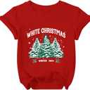 Christmas Shirts Boys Girls Christmas Tree T Shirt Toddler Christmas Graphic Tees Holiday Short Sleeve Tops (Red2)