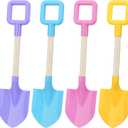 Mototo 4 Pieces 16 Inch Beach Shovels Large Beach Spades Multicolor Sand Shovels with Wooden Handle Plastic Shovel for Digging Beach Sandbox Snow Garden Toys Set for Kids Adults (4 Pack, Light Series)