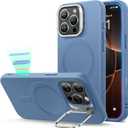 ESR for iPhone 16 Pro Case, Silicone Case with Stand, Compatible with MagSafe, Military-Grade Protection, Built-in Camera Stash Stand, Magnetic Phone Case for iPhone 16 Pro, Cloud Series, Light Blue