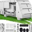 Mofeez Class C RV Covers 26-29 Ft, 420D Oxford Fabric Class C Motorhome Cover, Waterproof Windproof Anti-UV Anti-Tear Motorhome Camper Cover with 2Pcs Extra Straps & 4 Tire Covers