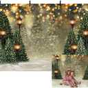 MEHOFOND 10x7ft Winter Christmas Tree Snowflake Green Newborn Photography Background Snow Scene Glitter Bokeh Portrait Backdrops Xmas Birthday Baby Shower Party Photo Banner Props