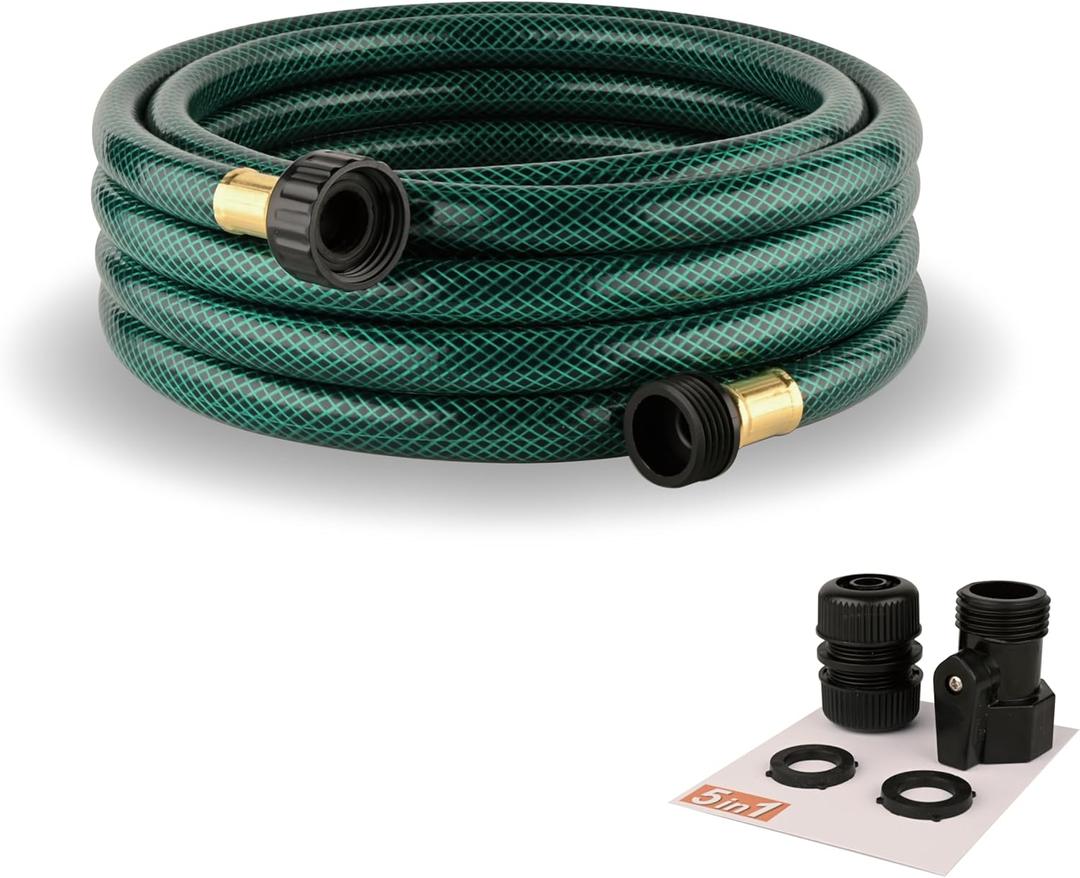Orgrimmar Garden Hose No Leaking for Watering: No Kink and Lightweight - 1/2" Water Hoses 15 FT with Fittings for Outdoor and Yard (Green)