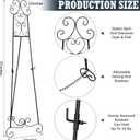 GlikCeil 57" H Black Metal Scroll Easel Stand for Display Wedding Sign Poster Adjustable Portable Art Easels Poster Easel with Chain Support for Showcasing Pictures Artwork Coffee Exhibition Canvas, 17 X 57 X 15 Inches