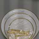 Coitak 3 Tier Cupcake Stand, Plastic Tiered Serving Stand, Dessert Tower Tray for Tea Party, Birthday and Wedding (Round-gold edge)