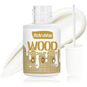 AstraVox Wood Touch Up Paint, 1.5 Oz White Paint for Wood Repair Scratches, Spots and Chips, Strong Adhesion Waterproof Quick Dry for Doors Tables Furniture Kitchen Cabinets Dressers