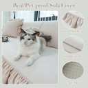 MDSASFD Pet Couch Covers for Sofa, Dog Couch Cover Washable, Cat Couch Protector Non-Slip, Pet Sectional Sofa Covers with Skirt, Sofa Cover for Arm&Backrest(1pc/Beige White/27.5"[27.5"+7.8" Skirt])