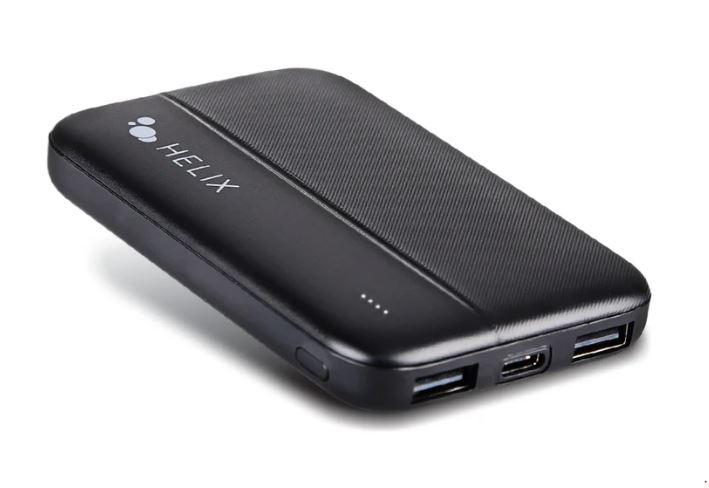 Helix Power Bank Turbovolt+ 5000mAh 3-Port Portable Battery