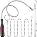 Feekoon 1 Pack Wet Noodle & Retriever Flexible Magnetic Pickup Tool, Fish Chain Flexible Magnetic Retriever Expandable Retrieval Hook for Wire Through Wall Wiring or Item Pickup
