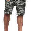 JMIERR Mens Casual Shorts - Cotton Drawstring Summer Beach Stretch Twill Chino Golf Shorts (Small, T Camouflage 1)
