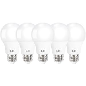 LE LED Light Bulbs 60 Watt Equivalent, 9W 800 Lumens Non-Dimmable, Daylight White 5000K, A19 E26 Standard Medium Base, 10000 Hour Lifetime 5 Count (Pack of 1)