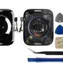 New Back Cover Glass Heart Rate Part Connector+NFC Compatible with A-pple Watch Series S8 45mm(Cellular/LTE+GPS) with Upgraded Repair Tools Kit