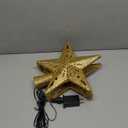 DG-Direct Christmas Tree Topper Lighted Star with 6 Projected Patterns,3D Hollow Sparkling Star Christmas Tree Topper with Rotating Magic Projector for Christmas Tree Ornament (Glitter Gold 6)