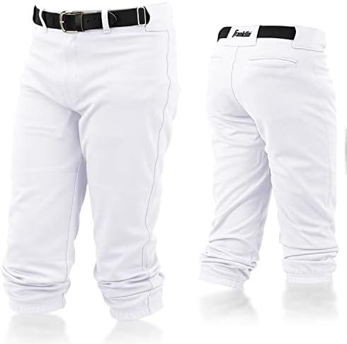 Franklin Sports Youth Baseball + Softball Pants - Knee High + Relaxed Fit Kids Baseball Pants - White, Black + Grey Pants, Y-XL