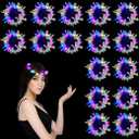 16 Pack LED Headbands with LED Feathers for Women, LED Crown Feathers Halloween Christmas Party Decoration (F)