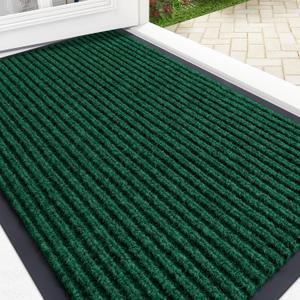 OLANLY Front Door Mat Indoor Outdoor Entrance, Waterproof Heavy Duty Doormat, Fade Resistant, Low Profile, Easy Clean Patio Porch Welcome Floor Mats for Entry, 29.5x17, Green