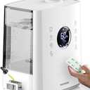 Homvana Humidifiers for Bedroom Large Room, 6.5L Top-Fill Warm & Cool 360 Rotatable Mist Ultrasonic Humidifier for Plants Baby Kids, Vaporizer (Distilled Sterilization) Essential Oil, Auto Sleep Mode