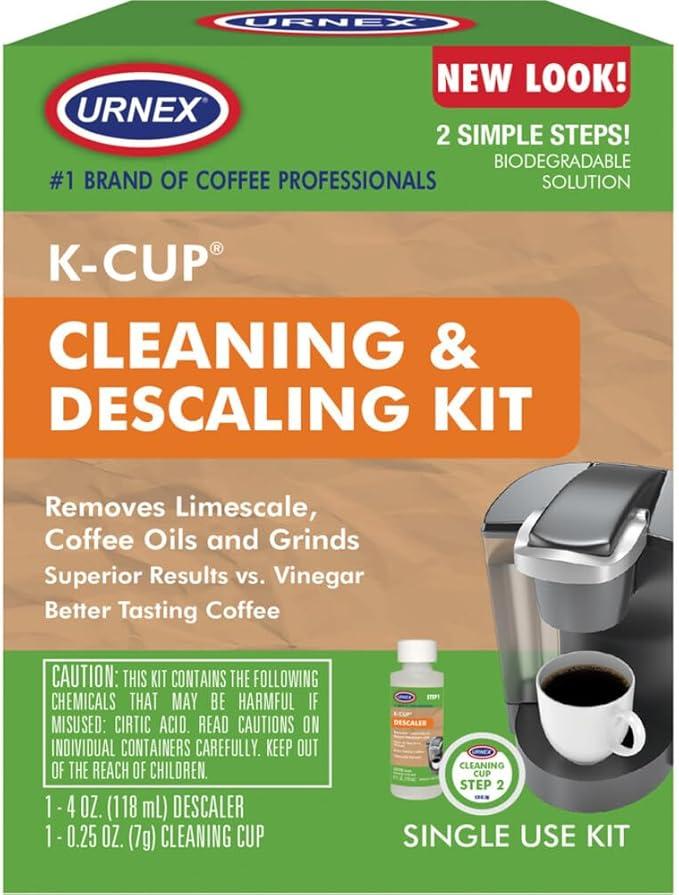 Urnex Coffee Maker Cleaner and Descaler Kit - Professional at Home Coffee Machine Cleaning and Descaling