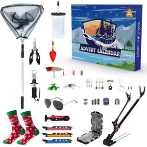 2025 Fishing Advent Calendar for Men-24 Days of valentines day gifts for him - valentines day gifts for Fishing Lovers (Blue)