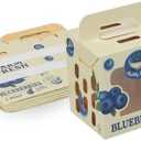 Aosric 1 Pint Paper Berry Baskets – Food-Grade Produce Containers for Blueberries – Vented, Eco-Friendly, FSC-Certified Blueberry Storage Gift Boxes for Farmer’s Market & Home Use (8 PCS), Pack Of 2 