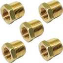 1/2" NPT Male x 1/4" NPT Female Brass Bushing Reducer Reducing Pipe Adapter Fitting 5pcs 1200 PSI