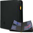Card Guardian - Toploader binder 4 Pocket top loader binder with Zipper for 160 Cards - Side Loaded Pockets - Compatible with Sports and Trading Cards TCG (Black)