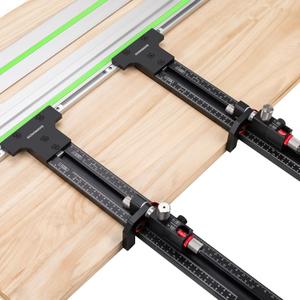 Track Saw Parallel Guide System with Mirco Adjustable Flip Stop and Zero Calibration for Woodworking Repeatable Rip Cuts for Track Saw Guide Rail Compatible with Festool, Makita, Milwaukee