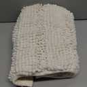 Turquoize Luxury Chenille Bath Rug for Bathroom Rugs Extra Absorbent Bath Mat Non Slip Microfiber Shower Rug for Bathroom Microfiber Shaggy Carpet Rug Size, 17"x 24", Cream