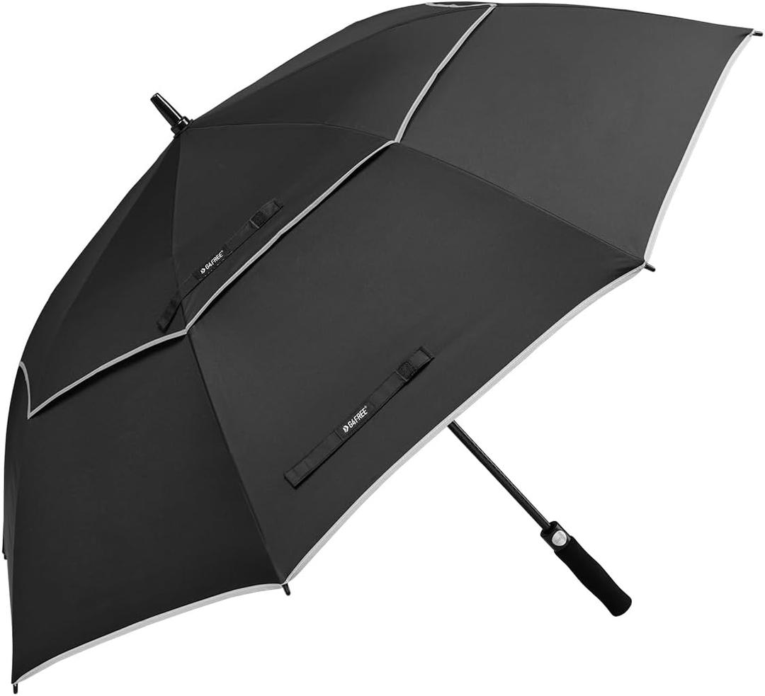 G4Free 68Inch Automatic Open Golf Umbrella Oversize Extra Large Double Canopy Vented Windproof Waterproof Stick Umbrellas