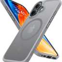TORRAS Magnetic Shockproof for iPhone 16 Case, Fit for MagSafe, 4X Military Grade Drop Protection Anti Scratch Protective Hard Back Plastic Slim Phone Case for iPhone 16 6.1 inch, Natural Titanium Grey
