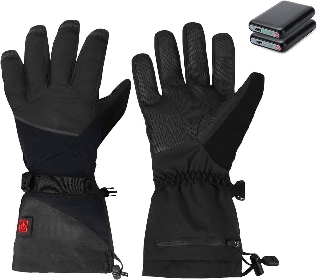 Heated Gloves for Men Women, Heated Motorcycle Gloves, Touchscreen, Waterproof Perfect for Motorcycle, Cycling, Skiing & Hiking, Outdoor Winter Sports, Medium
