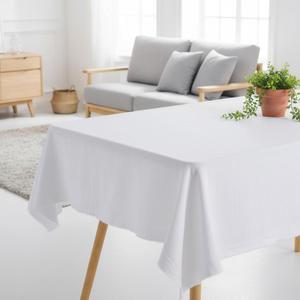 White Tablecloth Rectangle Tablecloth Cotton Fabric Table Cloth Washable Table Cloths for Festival Picnic Wedding Party and DIY Dye Project (55 x 39 inch)