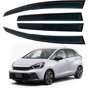 4PCS Rain Guards Window Visors Fits for Honda FIT (Jazz) 2015-2020 4-Door, Front & Rear Wind Deflector, Outside Mount Vent Shade Shield, 2016 2017 2018 2019 Exterior Car Accessories