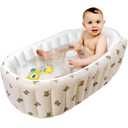 Mink Newborn to Toddler Bath Tub, Inflatable Baby Bathtub with Built-in Air Pump, Portable Travel Shower Basin with Back Support, Deflates and Folds Easily (Bear tub)