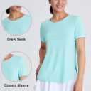 Women's Short Sleeve Workout Tops Moisture Wicking Cooling Shirts UV Protection Quick Dry Athletic Activewear (Blue, S)