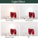Skyblaze Modern Globe Glass Table Lamp, Decorative Art Decor Night Light, Cute Bedside Desk Lamp for Bedroom Living Room Office Red Finish