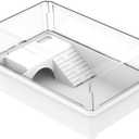 Flushbay Turtle Tank with Basking Platform Multi-Functional Areas Acrylic Turtle Aquarium Tank with 360 Panoramic View for Turtles, Crayfish Crab and Lizard (White) (Without Filter Layer)
