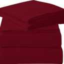 ROYALE LINENS 3 Piece Twin XL Sheets Set - Soft Brushed 1800 Microfiber Bedding - 1 Fitted, 1 Flat Sheet, 1 Pillow case - Wrinkle Free & Fade Resistant - Hotel Luxury Bed Sheets (Burgundy, Twin XL)