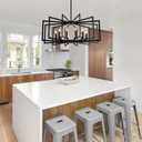 Black Chandelier for Dining Room,12-Light Dining Room Light Fixture Modern Geometric Metal Hanging Industrial Chandeliers for Entryway Kitchen Island Foyer Farmhouse Chandeliers