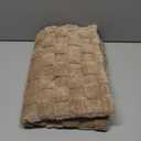 Brown Textured Checkered Throw Blanket, 330GSM Soft Plush Fleece Blanket for Couch Sofa Bed, Cozy Decorative Giftable Home Blanket, 30x40 Inches