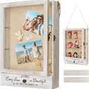 AW BRIDAL 11X16 Large Shadow Box Picture Frames Deep Shadow Boxes Display Cases with Removable Shelves and Drawers, White Wooden Memory Boxes for Keepsakes with Slot Ideas