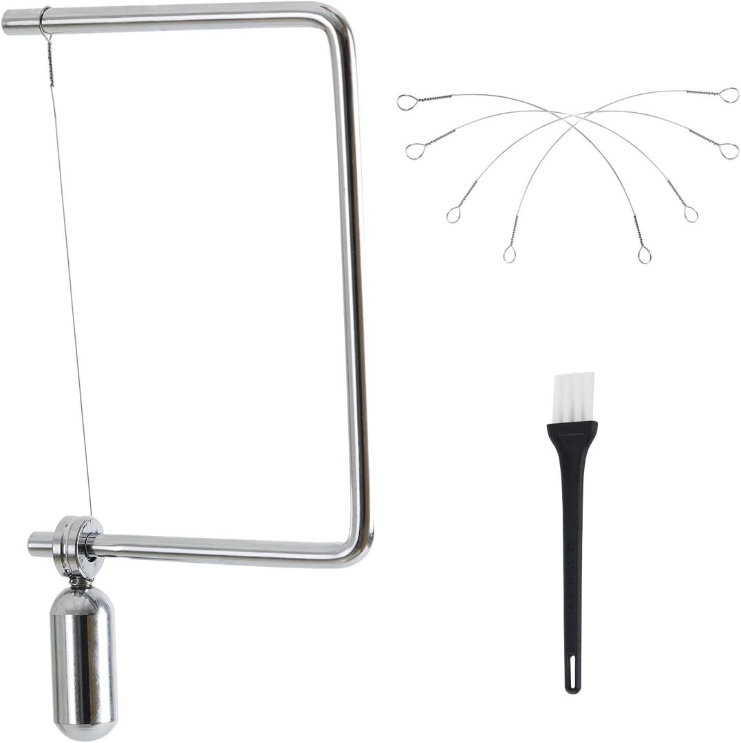 4 Pcs Cheese Slicer Wire Replacement For Marble Cheese Slicer Board,Cheese Cutter Wire for Block Cheeses Butter Cutting,Silver(Cheese cutting wire with frame)