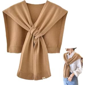 huablo Women's Fashion Knitted Shawl - Khaki Sweater Shawl for Air-Conditioned Rooms (Beige), One Size