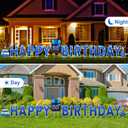 Yerliker 16 Pcs Happy Birthday Yard Signs with Stakes, 32.8 ft LED Lights, 42 Pcs Number Stickers, 13.4 Inch Letters Signs for Birthday Party Supplies Yard Lawn Outdoor Decoration(Royal Blue)