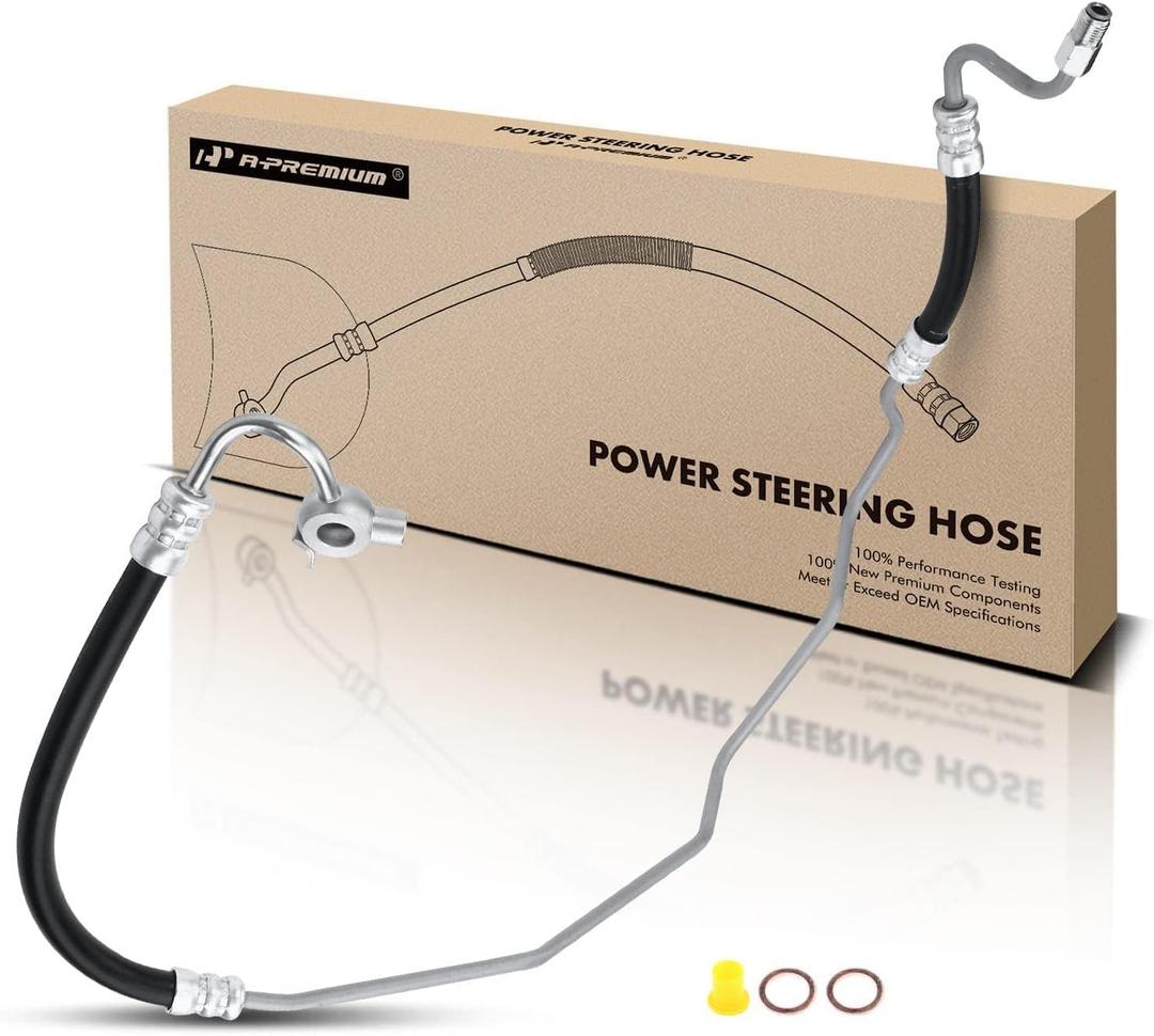 A-Premium Power Steering Pressure Hose Line Assembly Compatible with Toyota 4Runner 1996-1997, 3.4L, with Washer, Pump To Gear/Rack Pinion