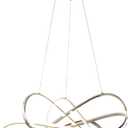 LED Pendant Lights Modern DIY Chrome Plated Dimmable Chandelier Adjustable Hanging Pendant Lamp Fixtures for Dining Living Room Kitchen Room Bar With RC (Chrome Plated, Dia25.6-30xH7.9 Inch)