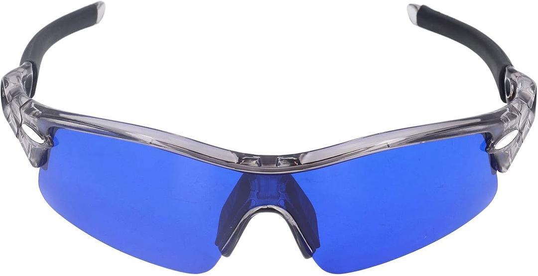Golf Ball Finder Glasses, Polarized Blue Lens UV Proof Sun Protection Grass Filter with Glasses Cloth and Storage Bag, Ball Finding Filtering Sunglasses for Golfers(Grey)