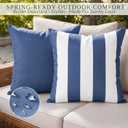 ZICOTO Decorative Outdoor Pillows Set of 2 - Waterproof 18x18 Throw Pillow Covers for Porch and Patio Furniture Decor - Durable Weather Resistant Cushions for Garden, Balcony or Backyard Seating