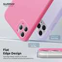 SURPHY Design for iPhone 11 Pro Max Case with Camera Protection, Straight Edge Design Liquid Silicone Slim Case, Pink